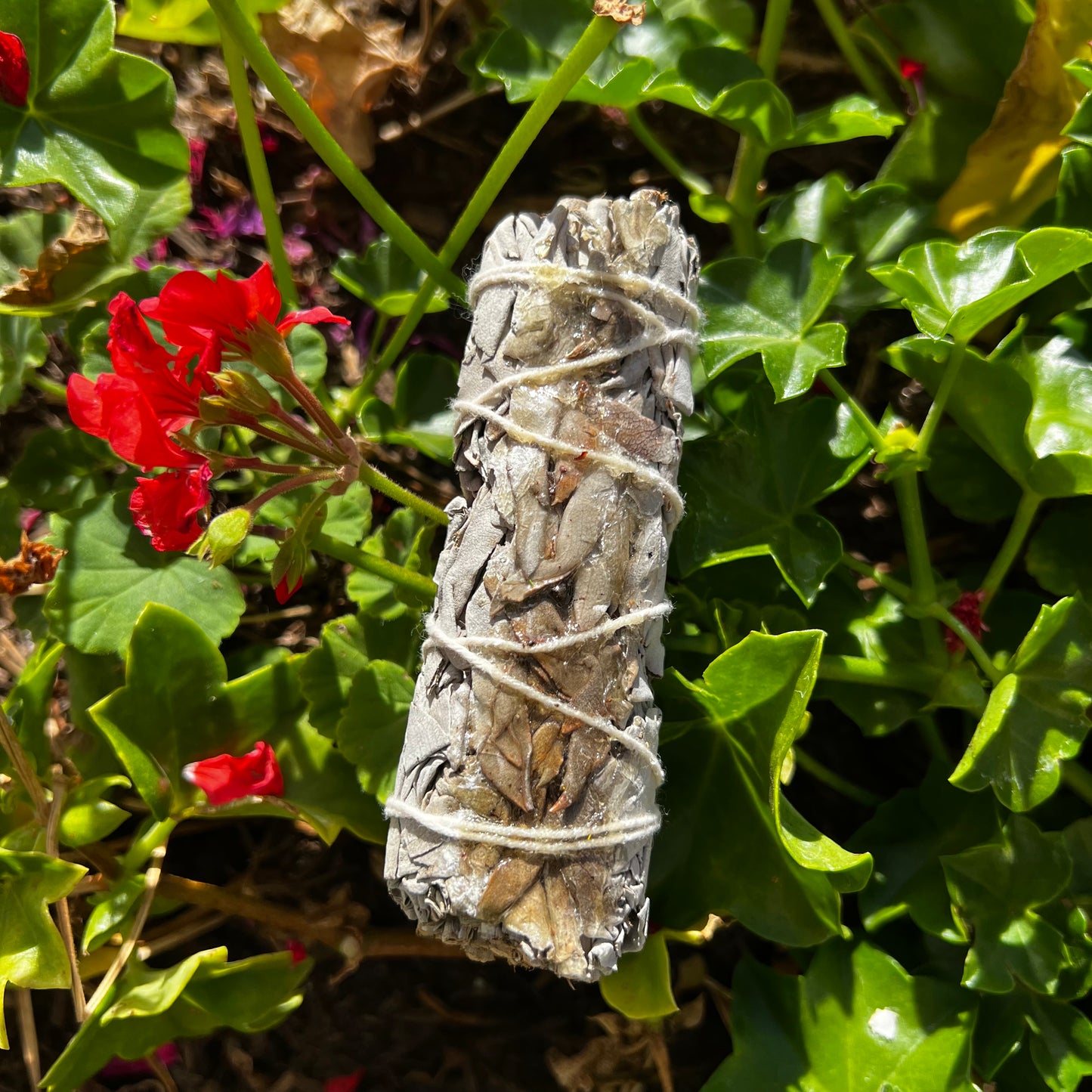 Selenite and Clear Quartz Smudge Stick