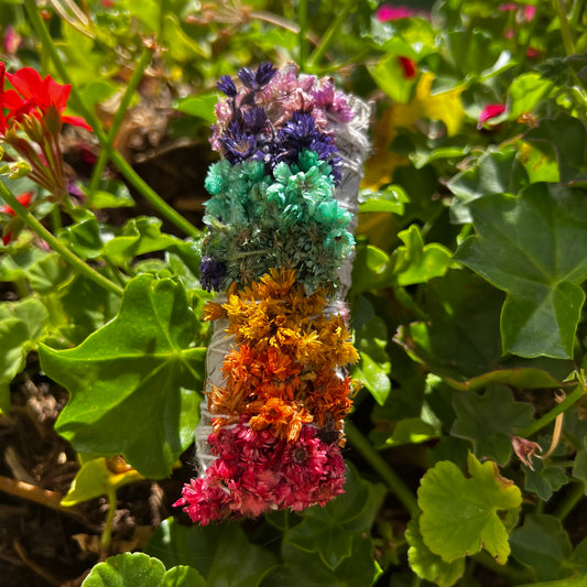 7 Chakra Floral Smudge Stick