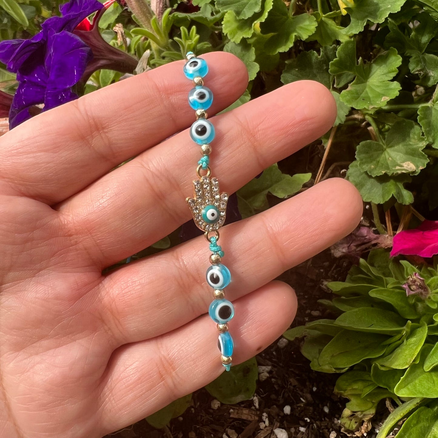 Turquoise Hamsa Hand Evil Eye Bracelet