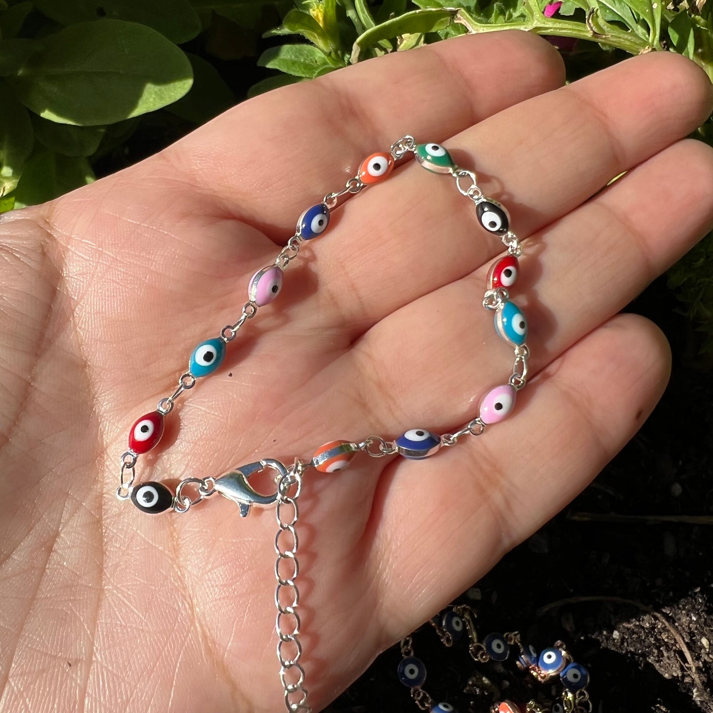 Evil Eye Silver Rainbow Bracelet